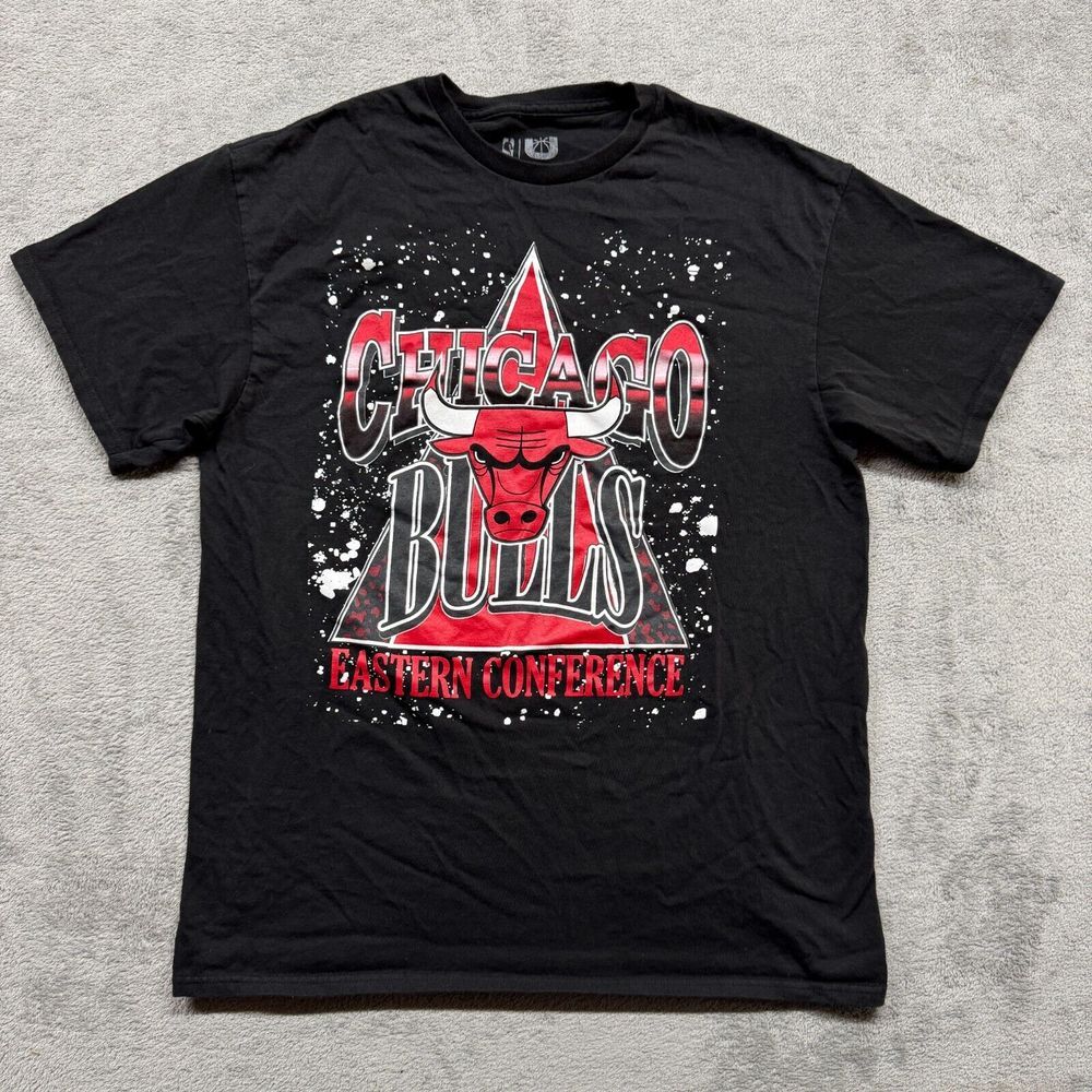 Chicago Bulls T Shirt‎ Mens Black Large UNK NBA Basketball T-Shirt Training Gym
